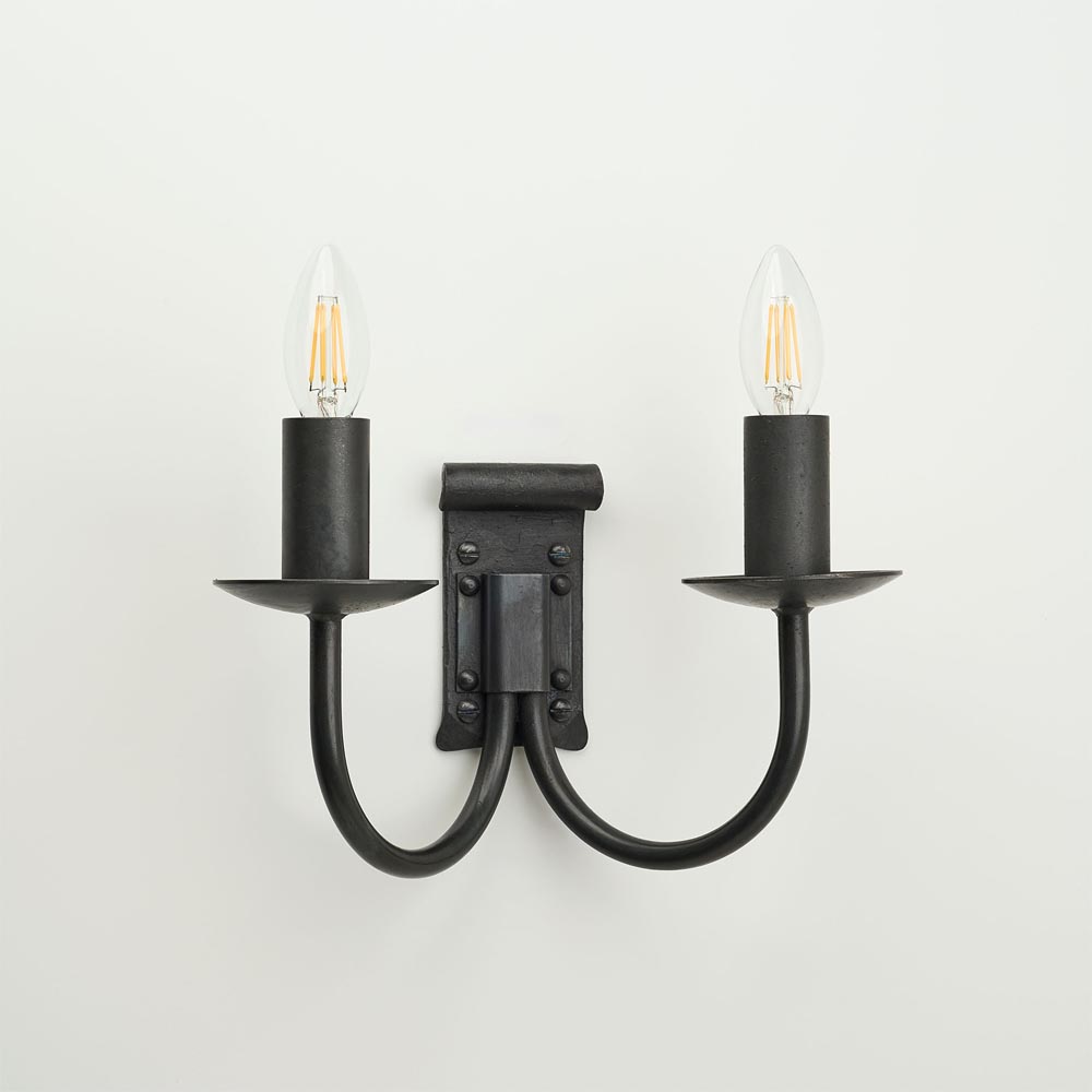 Emley double - wrought iron wall light